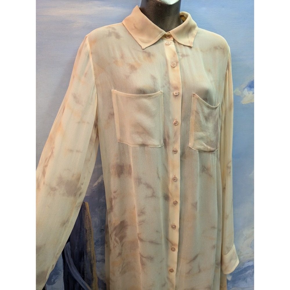 NEW! AS BY DF Tie-dye Oversized Duster Length Blouse SZ S